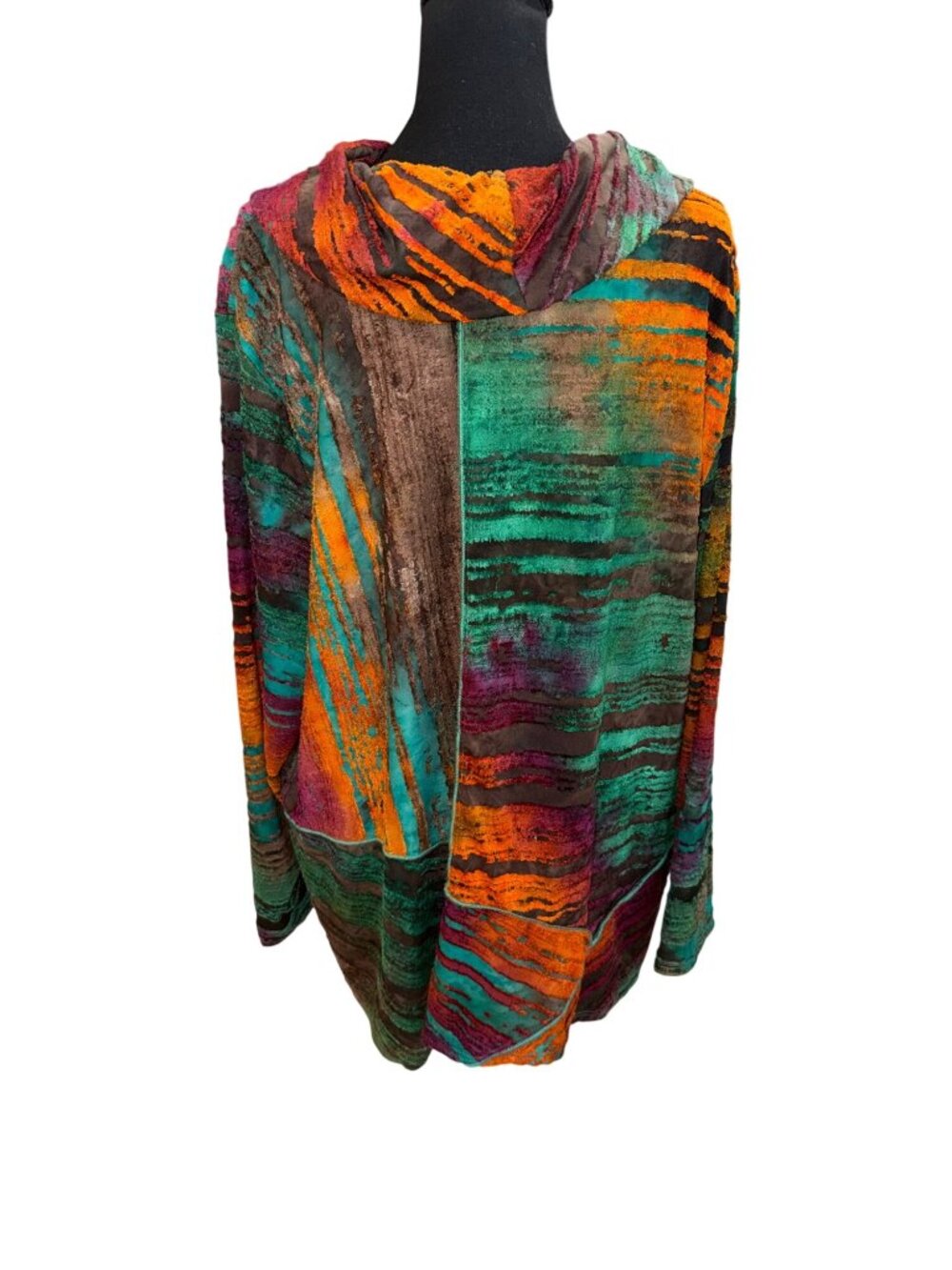 Ali Miles Artsy Boho Cowl Neck Relaxed Tunic Top Plus Size Womens 3X Multicolor - Picture 3 of 9